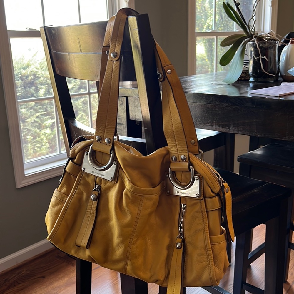 B. Makowsky Mustard yellow shoulder bag